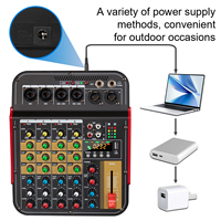 Interface audio portable professionnelle FG6 à 6 canaux, console de mixage d'enregistrement avec alimentation fantôme USB+48V