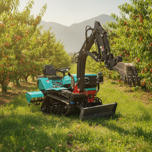 Chinese Tracked Crawler <b>Cultivator</b> Agricultural Mini Rotary Tiller Farm Crawler Tractor 35hp with Attachment - Product Image 1