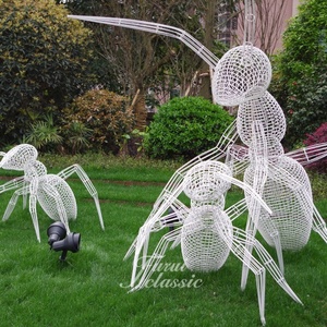 Scultura di <span class=keywords><strong>Formica</strong></span> in Rete Metallica Cava in Acciaio Inossidabile, Statua Metallica Artistica per Esterni, Giardino, Parco, Paesaggio - Product Image 3