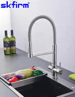 Robinet de douche en acier inoxydable à trois voies robinet pour l'eau filtrée et mélangeur de cuisine SK-S3409
