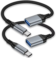 Cable Adaptador OTG 3.0 Tipo-C a USB con Nylon Trenzado para Teléfono Móvil, Computadora, Teclado, Carga y Transferencia de Datos USB Tipo C