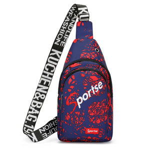 Bolso de Pecho de Lona Coreano de Moda para <span class=keywords><strong>Hombre</strong></span>, Bolso <span class=keywords><strong>Bandolera</strong></span> Deportivo de un Solo Hombro, Diseño de Bloques de Color con Correa Ancha, Impermeable - Product Image 5