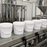Seau en plastique rond de 5 L de qualité alimentaire recyclable avec couvercle, impression IML, pour l'emballage de yaourts et de biscuits, vente en gros d'usine BOQUN
