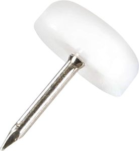Patins de meubles en nylon avec clous antidérapants résistants durables blancs 18mm de qualité de protection des sols ronds - Product Image 1