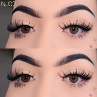 Pestañas de Visón Sintético al por Mayor, Estilo Anime 3D Manga Whisky Spiky, Tiras de Pestañas Híbridas para Cosplay, Negras Naturales, Reutilizables, Libres de Crueldad Animal