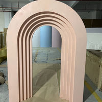 Arche moderne personnalisée en PVC acrylique rose blanc ondulation pour bébé douche fête d'anniversaire toile de fond scène pour décorations d'événements de mariage