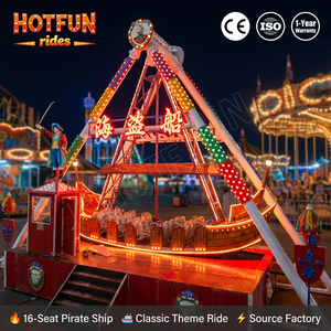 Grande balançoire <span class=keywords><strong>pirate</strong></span> en fibre de verre pour parcs d'attractions avec éclairage LED et harnais de sécurité pour parcs à thème et stations balnéaires - Product Image 1