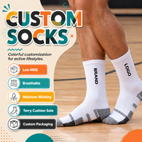 Chaussettes de sport athlétiques en jacquard tricoté personnalisées, chaussettes de sport en coton pour hommes, chaussettes de sport tricotées pour le basketball