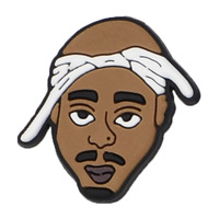 Breloques de chaussures 2Pac Rapper, clips pour sabots, PVC, design personnalisé Hip Hop, marque FENGXIN, cadeaux de fête pour hommes, femmes et adultes