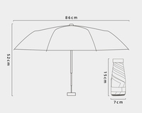 Parapluie de poche mini ultra-léger à 5 plis avec revêtement doré, isolation thermique, personnalisé en usine, pour femme, sac à main, voyage, cadeau