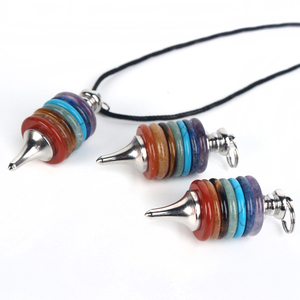 Nouveau produit 2025 : Collier pendule avec pendentif en cristal des sept chakras - Product Image 5