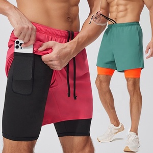 Shorts de course 2 en 1 pour hommes, anti-transpiration, avec poche pour téléphone, vêtements de sport, shorts de <span class=keywords><strong>basket</strong></span>-ball, shorts de gym - Product Image 1