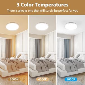Adjustable Angle Flush Mount <strong>Ceiling</strong> <strong>Light</strong> <strong>Dimmable</strong> Timed 2.4G Remote <strong>LED</strong> <strong>Lights</strong> for Bedroom 3000K/4000K/6500K 3 Color 12 Inch - Product Image 3