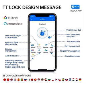 Home Security Smart Fingerprint Password Smart Card Digital Door <b>Lock</b> TTlock Tuya Ble APP <b>Remote</b> Unlock Smart <b>Locks</b> S919-7 Smart - Product Image 6
