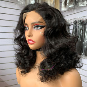 Perruque en cheveux vierges de qualité supérieure, texture naturelle, ondulations Ocean Wavy Body, avec closure transparente en dentelle suisse 5x5, 14 pouces, SDD Hair - Product Image 4