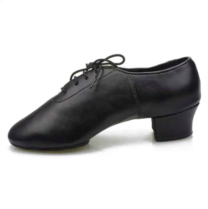 Fabrika doğrudan satış siyah <span class=keywords><strong>deri</strong></span> erkek kare Latin dans ayakkabıları