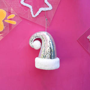 Chapeau de Noël boule disco Chuang De, chapeau de Père Noël scintillant pour décoration d'arbre de Noël, fête de Noël, décoration de la maison, cadeau - Product Image 2