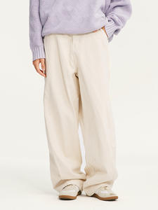 Autumn Fashion Micro-Lara Workwear <strong>Pants</strong> Loose Straight Dosing Super Heavy 380g Denim Elegant Casual Style for Couples - Product Image 6