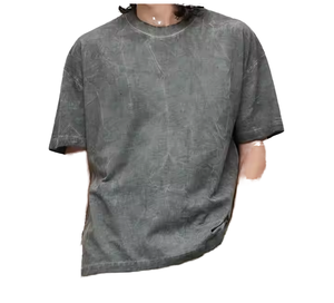 Camiseta de Hombre de Algodón 100% Tejido Sólido, Estilo Retro Vintage, Personalizable, Desgastada, Oversize, Lavado Ácido, Hip Hop - ¡Gran Oferta! - Product Image 1