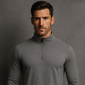 Sweat à capuche de golf à fermeture éclair 1/4 avec logo personnalisé OEM pour hommes, impression personnalisée en usine pour la saison d'automne - Product Image 1