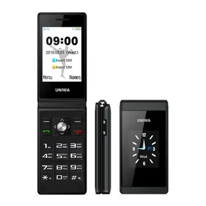 UNIWA-Téléphone portable X28 Flip à écran tactile de 2.8 pouces, grand clavier, téléphone portable à bouton-poussoir pour personnes âgées, double SIM, double veille - Product Image 1