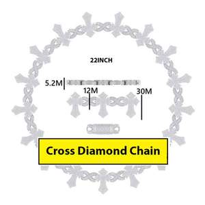 Cadena cubana de eslabones cruzados de 30 mm con moissanita VVS, plata 925, lujo, estilo hip hop, collar con incrustaciones de circonitas, regalo de boda para hombre - Product Image 6
