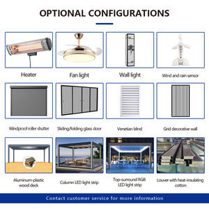 Structure motorisée en aluminium à lames orientables pour jardin, patio, balcon, avec angle réglable et fonction d'ombrage, pergola - Product Image 2