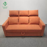 Canapé en velours orange avec un grand coffre de rangement, canapé multifonctionnel en gros, cadre en bois massif, canapé durable, fabricant de canapés