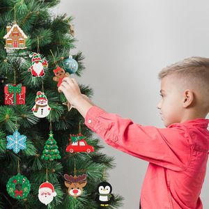 Decorazioni Natalizie in Acrilico Stampate UV a Colori, Pendenti a Forma di <span class=keywords><strong>Fiocco</strong></span> di <span class=keywords><strong>Neve</strong></span>, Casa di Pan di Zenzero, Pupazzo di <span class=keywords><strong>Neve</strong></span> per Albero di Natale e Casa - Product Image 2