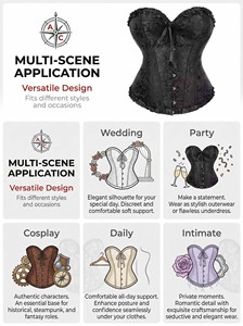 Chuangerm En stock 2026 Meilleures ventes Corset <span class=keywords><strong>vintage</strong></span> pour femme, style bustier, avec nœud en dentelle, coupe ajustée, serre-taille et baleines, effet gainant - Product Image 5