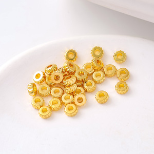 Brass Plated 18K Gold <b>Spacer</b> Beads 3mm 4mm 5mm Flat Curved Wheel Shape For DIY Bracelet Necklace Jewelry Findings - Product Image 1