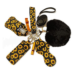 Porte-clés cadeau d'autodéfense Bling avec lanière de poignet <span class=keywords><strong>Kit</strong></span> de porte-clés personnel pour femmes avec alarme de sécurité pour alarme sonore 130Db sûre P - Product Image 4