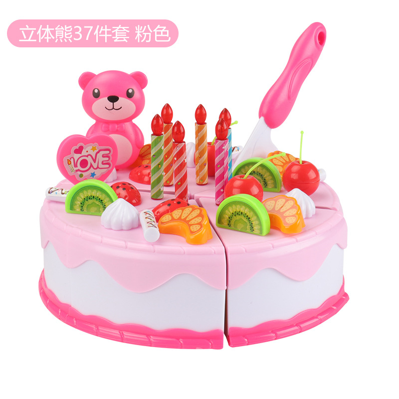 Juego de pastel de 37 piezas [Rosa] (Sin iluminación, velas)