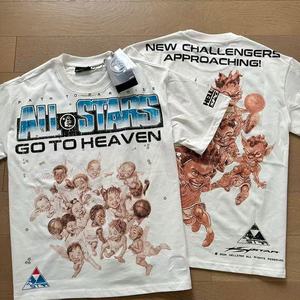 เสื้อยืดแขนสั้นพิมพ์ลายตัวอักษร Hell Beauty Star สไตล์เรโทรแนวสตรีทแฟชั่นหลวมๆ สำหรับผู้ชายและผู้หญิง ผ้าฝ้ายแท้ ใส่สบายในฤดูร้อน - Product Image 2