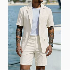 Nouvel <span class=keywords><strong>ensemble</strong></span> deux pièces de costume léger à manches courtes pour hommes, style européen, américain et britannique 2026 - Product Image 5