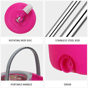 Fregona para el hogar Cubo <span class=keywords><strong>de</strong></span> Doble accionamiento con <span class=keywords><strong>poleas</strong></span> Fregona giratoria Lavable a <span class=keywords><strong>mano</strong></span> perezosa extraíble - Product Image 6