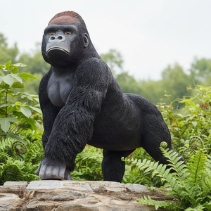 Statue de gorille de simulation, décoration extérieure, sculpture d'animal rampant King Kong, statue de chimpanzé en résine, sculpture de singe - Product Image 2