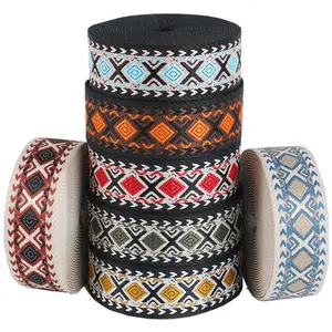 38mm 50mm Jacquard Gurtband Ethnisches Trimmen 1,5-1,8mm dicke dekorative Bands pitze für Schulter gurt Vorhang Näh zubehör