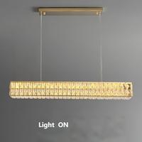 Suspension LED rectangulaire en cristal de luxe avec télécommande à intensité variable pour comptoir de bar et salle à manger-Design minimaliste