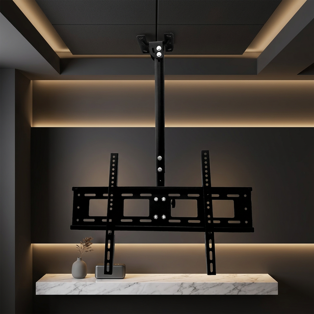 130 Degree Swivel and Removable Ceiling TV Bracket for 32'' to 75'' Televisions Ceiling Tv Lift Stand