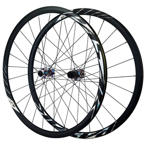 Paire de roues de vélo de <span class=keywords><strong>route</strong></span> 700C Gravel 24H jante droite 30mm profondeur frein à disque 6 cliquets corps de moyeu HG XD MS conducteur 8-12s QR à travers l'axe alliage - Product Image 1