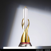 Trophées en cristal de verre miroir imprimés en couleur UV MH-NJ0314 Plaque en cristal de verre pour trophées et médailles