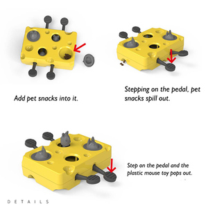 Jouet de puzzle interactif en forme de fromage durable avec distributeur de friandises et jeu Whack a Mole pour chats chiens produits pour animaux de compagnie - Product Image 3