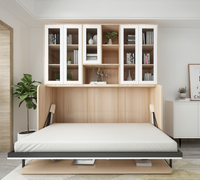 Lit Murphy moderne réglable et rabattable avec bureau intégré pour chambre à coucher, bureau ou chambre d'amis, avec structure métallique
