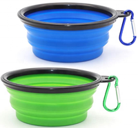 Bol de voyage pliable en silicone pour animaux de compagnie - Bol portable pliable pour nourriture et eau pour chat et chien, accessoires de randonnée en plein air