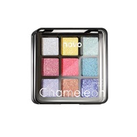 Palette de fards à paupières caméléon à neuf nuances, texture douce purée de pomme de terre, couleurs dégradées, maquillage pour les yeux à paillettes épaisses