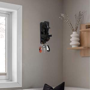 Porta Llaves de Madera de Mango Negra de Lujo con Diseño de Elefante, Colgador de Pared de Madera Finamente Elaborado con 2 Ganchos, Artesanía Tradicional - Product Image 4