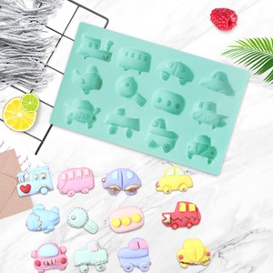 ชุดแม่พิมพ์ซิลิโคนรูปตัวการ์ตูนยานพาหนะสำหรับทำฟองดองท์ ตกแต่งหน้าเค้ก และงานวันเกิดเด็ก - Product Image 1