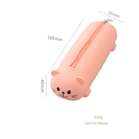 Étui à crayons en silicone 3D personnalisé, mignon et kawaii, petit sac de papeterie scolaire, sac à fermeture éclair de dessin animé pour garçon ou fille