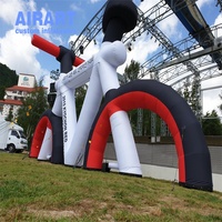 Grand vélo gonflable de décoration d'art de parc extérieur, ballon blanc gonflable de vélo à vendre
